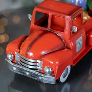 Zaer Ltd International Mini Metal Truck with Christmas Tree and Gifts in Glossy Red ZR362103-RD View 3