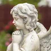 Zaer Ltd International 39" Tall Magnesium Angel Statue Praying in Antique White "Taylor" ZR341339-AW View 3