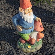 Zaer Ltd. International 16" Tall Spring Gnome Garden Statue with Mushrooms ZR244416 View 3