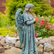 Zaer Ltd International 36" Tall Praying Magnesium Angel Statue in Antique Bronze "Gabriella" ZR252316-BZ View 3