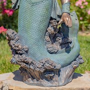 Zaer Ltd. International Pre-Order: 48" Magnesium Merman Garden Statue Throwing Trident - Bronze "Scotty" ZR343048-BZ View 3