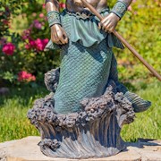 Zaer Ltd. International Pre-Order: 50" Tall Magnesium Merman Statue Holding Trident in Bronze "Roberto" ZR343149-BZ View 3