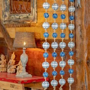 Zaer Ltd. International 74" Long Porcelain Tsugo Ball Garland in Navy, Blue, & White "Kairi" ZR088208 View 3
