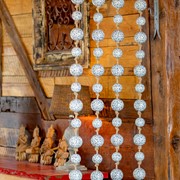 Zaer Ltd. International 74" Long Porcelain Tsugo Ball Garland in White, Black, & Grey "Hana" ZR088217 View 3