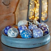 Zaer Ltd International Set of 12 Assorted 3" Ceramic Sailor Balls "Okinawa" - Blue Tones ZR088202 View 3