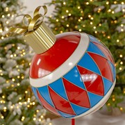 Zaer Ltd. International 42.5" Tall Multi-Colored Christmas Ball Ornament Metal Garden Stake ZR210602 View 3