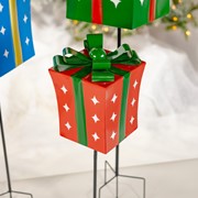Zaer Ltd. International Set of 3 Assorted Christmas Gift Boxes with Twinkle Stars Garden Stakes ZR210606-SET View 3