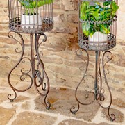 Zaer Ltd. International Pre-Order: Set/2 Victorian Style Birdcage Planters in Bronze "Copenhagen 1843" ZR200524-BZ View 3