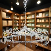 Zaer Ltd. International Elegant Hanging Chandelier Display Decoration with Hooks in White "London 1820" ZR191023-AW View 3