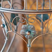 Zaer Ltd. International Pre-Order: Set/2 Hourglass Shaped Birdcage Plant Stands in Bronze "London 1820" ZR200527-BZ View 3