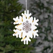 Zaer Ltd International Set of 3 Assorted Hanging Iron Snowflakes with LED Backlights ZR210467-SET View 3