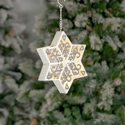 Zaer Ltd International Set of 3 Hanging Light-Up Six-Point Star Snowflakes in Assorted Sizes ZR210468-SET View 3