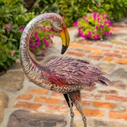 Zaer Ltd. International Set of 4 Metallic Pink Flamingo Garden Figurines in Assorted Styles ZR218218-SET View 3
