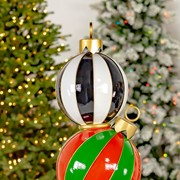 Zaer Ltd. International 6.1ft. Tall Staggered Iron Ornament Tower with Large Multicolor Christmas Balls ZR220426 View 3