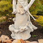 Zaer Ltd. International 50" Tall Magnesium Merman Garden Statue Holding Trident in Antq. Grey "Roberto" ZR343149-GY View 3