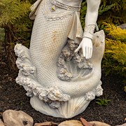 Zaer Ltd. International 48" Tall Magnesium Merman Garden Statue Throwing Trident in Antq. Grey "Scotty" ZR343048-GY View 3