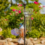 Zaer Ltd International 46.75" Tall Iron Garden Stake with Hummingbird and Rain Gauge "Skye" ZR120340 View 3