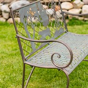 Zaer Ltd International Rectangular Outdoor Bench with Cow & Windmill Silhouette "Strasburg" ZR220865-BZ View 3