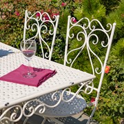 Zaer Ltd International "Solebury" Five-Piece Metal Dining Set in Antique White ZR220869-70-AW View 3