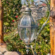 Zaer Ltd International 33.75"T. Victorian-Style Hanging Lantern with Ornate Stand in Silver "Ophelia" ZR190130-FS View 3