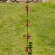 Zaer Ltd International 76.5" Long Iron Mushroom Rain Chain in Antique Rust ZR156130-AR View 3