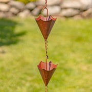 Zaer Ltd. International 78" Long Iron Umbrella Rain Chain in Antique Rust ZR156140-AR View 3