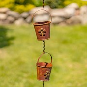 Zaer Ltd International 78" Long Bucket Rain Chain in Antique Rust ZR156160-AR View 3