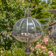 Zaer Ltd International Pre-Order:S/2 Standing Silver Iron & Glass Dome Lanterns/Terrariums "Domme 1437" ZR530997-FSS View 3