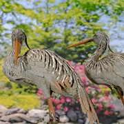 Zaer Ltd. International Set of 2 Great Blue Heron Metal Outdoor Figurines ZR230425-SET View 3