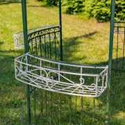 Zaer Ltd. International 11.25ft. Tall Round Iron Gazebo w/Sidewalls & Baskets in Green "Seville" ZR230419-GR View 3