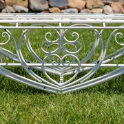 Zaer Ltd. International 6.8ft. Tall Heart-Shaped Iron Bench in Antique White "Amore" ZR230422-AW View 3