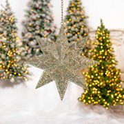 Zaer Ltd International Set of 5 Hanging 3D 8-Point Decorative Metal Stars in Asst Sizes "Asterismos" ZR233024-SET View 3