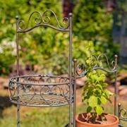 Zaer Ltd International 32.5" Three Basket Iron Trifold Plant Stand in Antique Bronze "Medellín 1972" ZR238105-BZ View 3