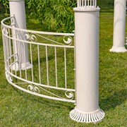 Zaer Ltd International 12.5ft. Tall Ornate Round Iron Garden Gazebo in Antique White "Medellín 1972" ZR210177-AW View 3