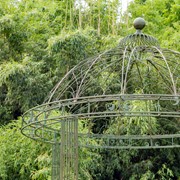 Zaer Ltd International 12.5ft. Tall Ornate Round Iron Garden Gazebo in Antique Green "Medellín 1972" ZR210177-GR View 3