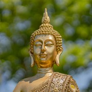 Zaer Ltd International 19.1" Tall Frosted Gold Polyresin Buddha in Dhyana Mudra ZR920401 View 3