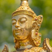 Zaer Ltd International 20.5" Tall Polyresin Thai Kneeling in Prayer Buddha with Mandala ZR920503 View 3