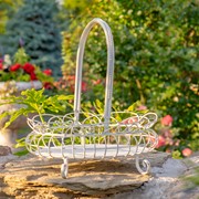 Zaer Ltd. International Set of 2 Freestanding Garden Baskets in Antique White "Stephania" ZR220714-AW View 3