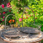 Zaer Ltd. International Set of 2 Freestanding Garden Baskets in Antique Bronze "Stephania" ZR220714-BZ View 3