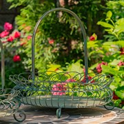 Zaer Ltd. International Set of 2 Freestanding Garden Baskets in Verdi Green "Stephania" ZR220714-VG View 3