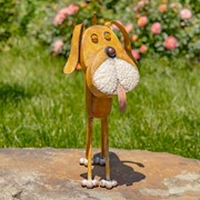 Zaer Ltd. International 18" Tall Hand Painted Iron Dog Decoration with Bobblehead "Arnold" ZR200419 View 3