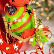 Zaer Ltd International 30.5" Tall Iron Christmas Sleigh with Giant Jingle Bells - Small ZR220497 View 3