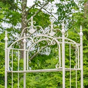 Zaer Ltd. International 7.5ft. Tall Four Tier Standing Iron Shelf in Antique White "Stephania" ZR220311-AW View 3