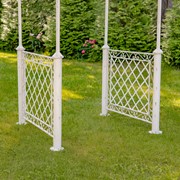 Zaer Ltd International 9.5ft T Iron Garden Arch with Embellished Trellis in Antique White "London 1820" ZR220403-AW View 3