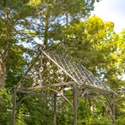 Zaer Ltd International 9.5ft. Iron Garden Arch with Embellished Trellis in Antique Bronze "London 1820" ZR220403-BZ View 3