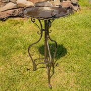 Zaer Ltd International 28.75" Tall Ornate Iron Birdbath with 3 Small Birds in Frosted Gold "Stephania" ZR220411-FG View 3