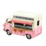 Zaer Ltd International 11.42" Retro Metal Ice Cream Truck Tabletop Decoration in Pink ZR107831-PK View 3
