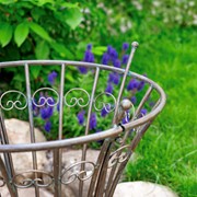 Zaer Ltd. International Set of 2 Round Iron Trellis Garden Stands in Antique Bronze "Stephania" ZR220416-BZ View 3