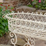 Zaer Ltd. International Pre-Order: Set/2 Plant Stands w/Embellished Oval Baskets in White "London 1820" ZR220406-AW View 3