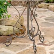 Zaer Ltd. International Set of 2 Round Plant Stands with Decorative Basket in Bronze "Copenhagen 1843" ZR220407-BZ View 3